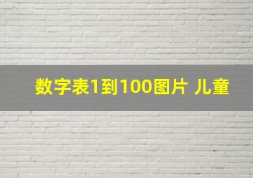 数字表1到100图片 儿童